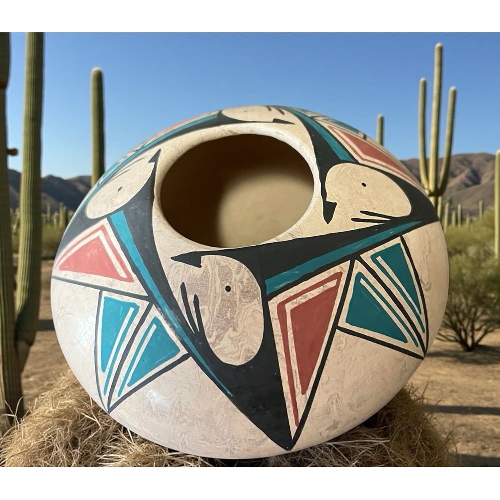 Mata Ortiz Pottery Seed Pot Silvia Rodriguez Mixed Clay Paquime Traditional Art - Picture 4 of 11